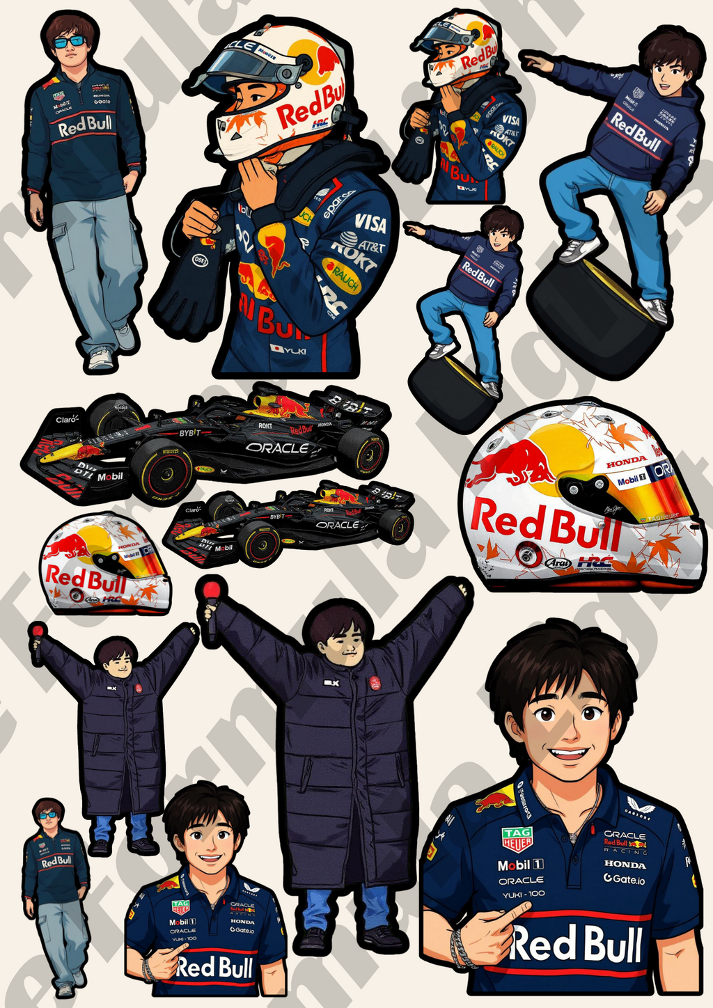 Yuki Tsunoda Stickers