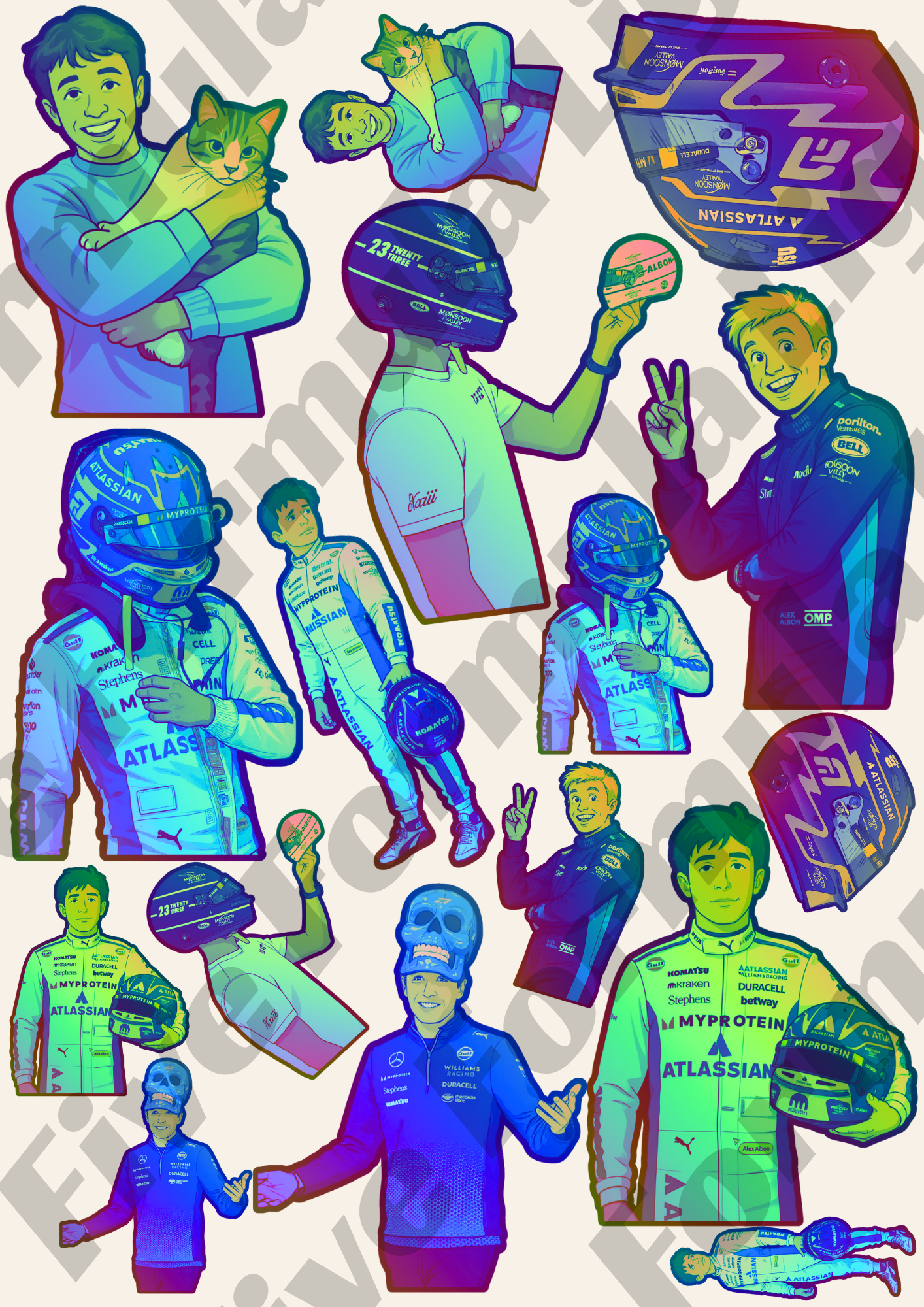 Alex Albon Stickers
