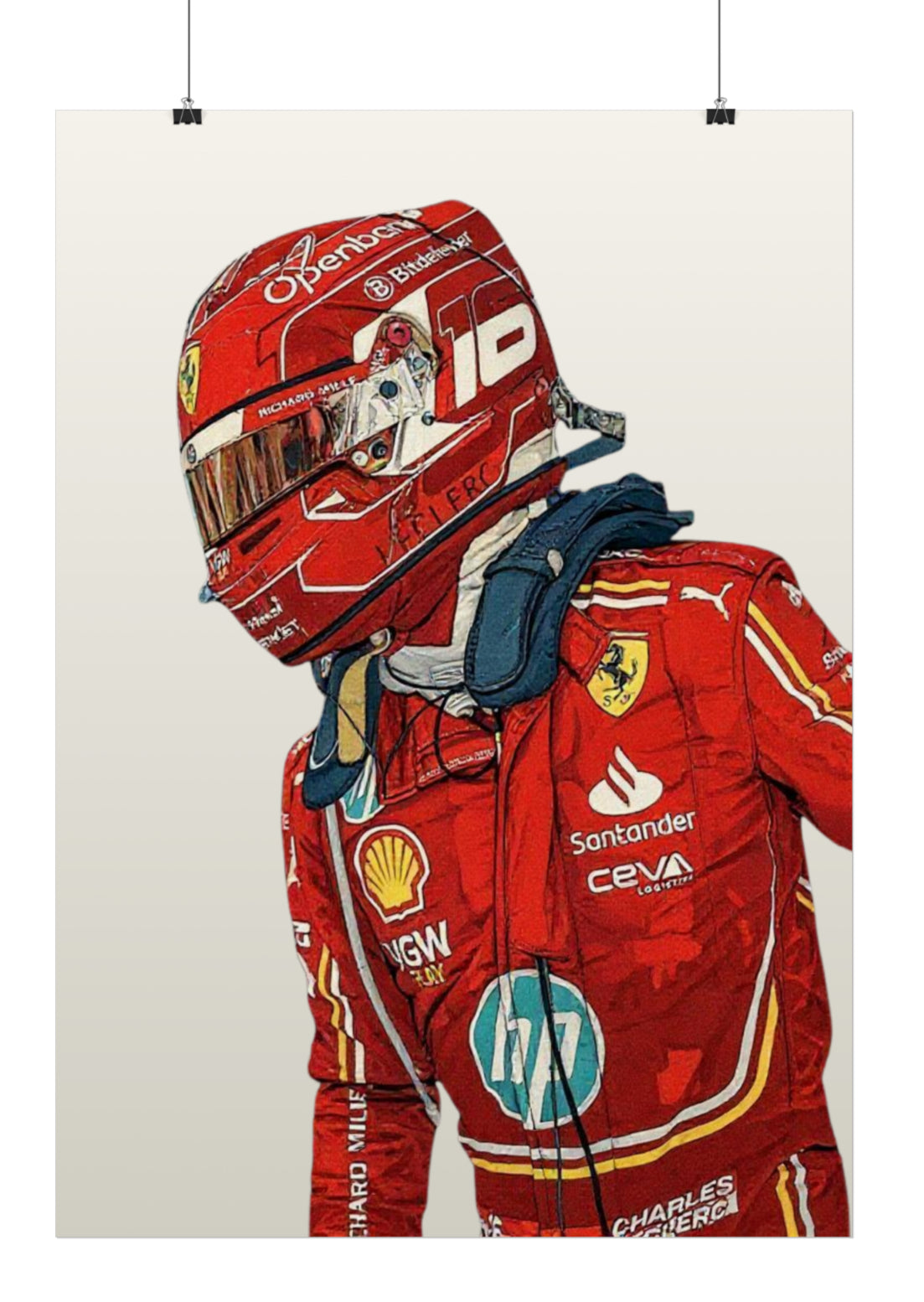 Charles Leclerc Red Poster