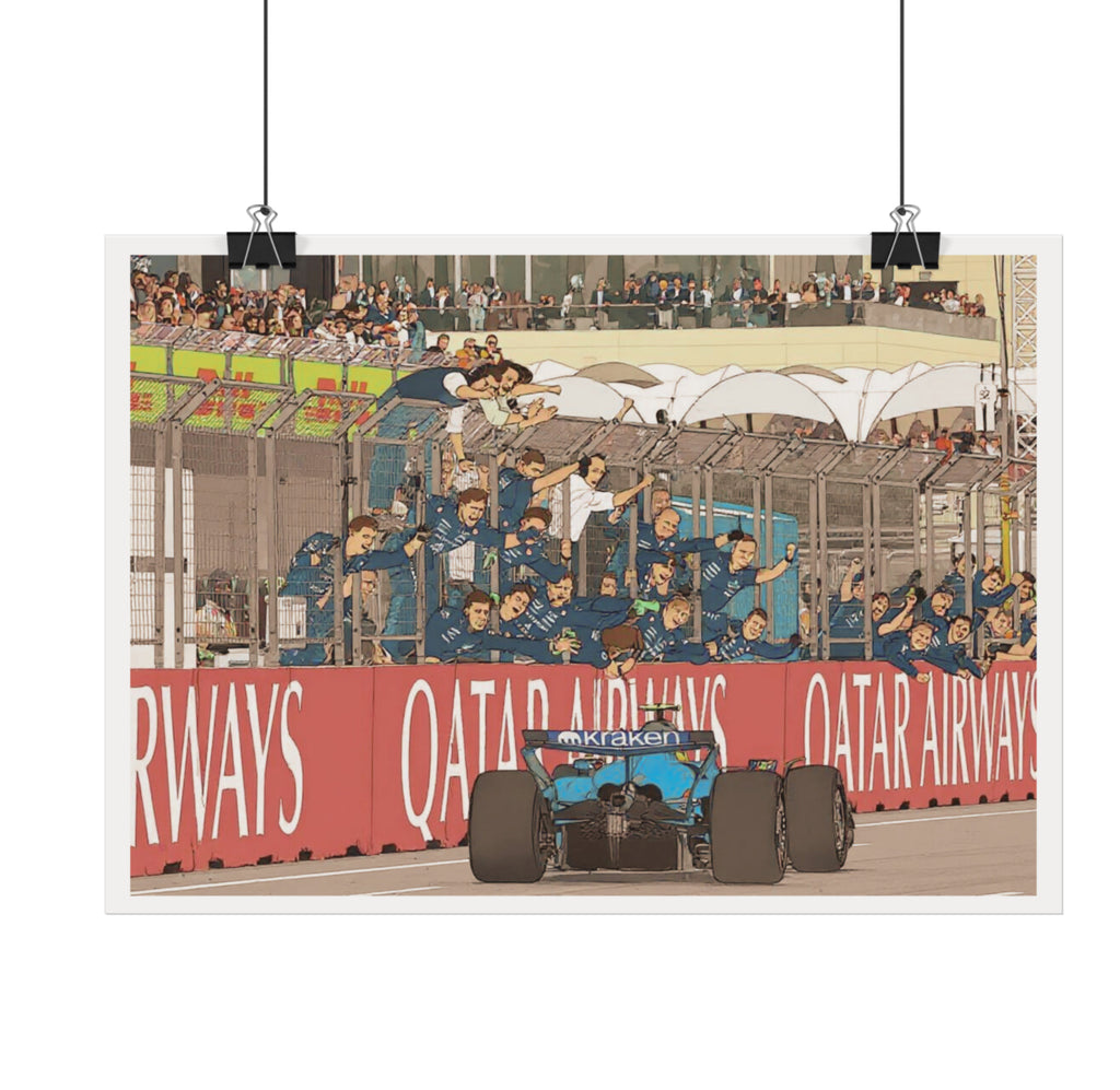 Carlos Sainz Baku Retro Grain Poster